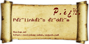 Pálinkás Ádám névjegykártya